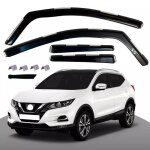 4 d�flecteurs de vent pluie dair noir fum� vitres lat�rales avant arri�re voiture compatible avec nissan ...