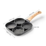 (4 hole)pole  frire avec quatre compartiments ustensile antiadhsif pour omelette paisse et cuisson ...