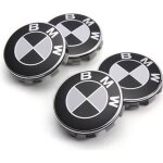 4 logo bmw noir et blanc 68mm centre de roue cache moyeu jante emblme