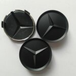 4 logos embl�me mercedes benz nouvelle moulure monobloc jante cache moyeu centre de roue insigne noir ...