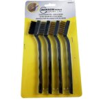 4 mini brosses m�talliques 17cm cuivre nylon acier nettoyage polissage pr�cision