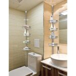 �tag�re de douche t�lescopique - inox - 4 niveaux - hauteur r�glable 110 - 280 cm - design contemporain ...
