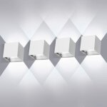 4 pack applique murale led 12w etanche ip65 rglable applique murale exterieur up down design 6000k blanchelum ...