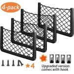 Filet de rangement - voiture - 4 pack - grande taille 36x18cm - noir - organisateur de coffre