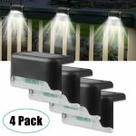 4 pack lumires solaire de clture lampe solaire extrieur escalier clture terrasses dcoration tanche ...