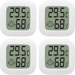 4 pack thermometre interieur mini lcd thermom�tre hygrometre haute pr�cision moniteur avec air ic�ne ...