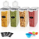 L * 4 pcs contenants crales hermtiques boites de rangement cuisine en plastique scelle avec couvercle ...