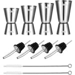 4 pcs doseur cocktail 3cl 4cl 5cl 6cl double tasse  mesurer doseur alcool en acier inoxydable avec 4 ...