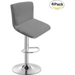4 pcs housse de tabouret de bar extensible avec dossier protecteur de sige de chaise de salle  manger ...