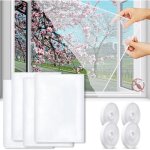4 pcs moustiquaire fenetre130 x 150cm toile moustiquaire sans percagecran fentre moustiquaire filet ...