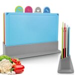4 pcs planche � d�couper set planche a decouper plastique sans bpa planches � d�couper de cuisine antid�rapant ...