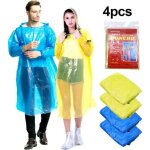 Poncho pluie - 4 pcs - portable avec capuches et manches - jetables - femme et homme adulte