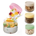 4 pcs pots davoine de nuit de 250ml bocaux en verre r�cipients davoine de nuit �pices bocaux verre r�utilisabl ...