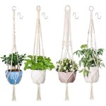 4 pcs suspension corde plante macram corde de coton pot suspendu plante porte dcoration du jardin avec ...