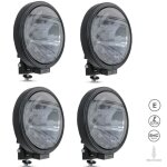 4 phares halogne 12v 24v projecteur longue porte + veilleuse cabochon fume feu antibrouillard camion ...