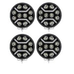 4 phares de travail auxiliare longue porte + feu de position orange blanc led 11000 lm 12v 24v 125w ...
