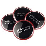 4 pi�ces car cache - moyeux capuchons de centre pour fiat 500 56mm jante centre dembl�me accessoires ...