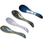 4 pices en cramique cuillres  soupe louche chinois japonais porcelaine ramen cuillres de riz asiatique ...