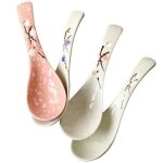 4 pi�ces cuill�res en c�ramique cuill�re japonaise cuill�re � beurre ramen japonaise cuill�re � soupe ...