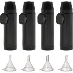 4 pices doseur distributeur en aluminium sniff snuffdistributeur de bouteilles snuff avec 4 entonnoir(noir) ...