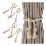 4 pices embrasses de rideaux embrasses rideau tricotes  la main beige embrasse rideau corde  attacher ...