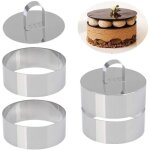 4 pi�ces moule � g�teau rond cadre patisserie inox avec couvercle moule � manqu� mousse tiramisu pain ...