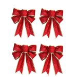 4 pices noeud de ruban de nolannefly grande taille arcs de papillon decoration de nol pour guirlande ...