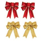 4 pices noeud de ruban de nolannefly grande taille arcs de papillon decoration de nol pour guirlande ...