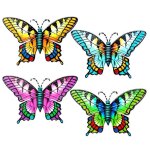 4 pices objet dcoration murale mtal3d dcoration murale de papillon libellule en mtaljardin clture ...