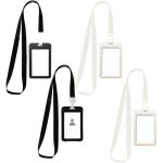 4 pi�ces porte - badges didentification avec pochette de protection double face en plastique rigide vertical ...