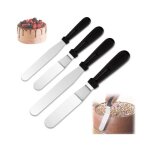 4 pi�ces spatule patisserie spatule coud�e patisserie 6 / 8 pouce spatule lissage gateau en acier inoxydable ...