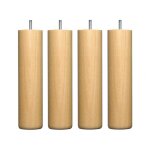 4 pieds cylindriques bois naturel 25 cm - naturel - fabriqu en france - someo
