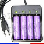 4 piles accus rechargeable 18650 3. 7v 2500mah + chargeur quadruple 4 piles 18650