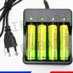 4 piles accus rechargeable 18650 3. 7v 5000mah + chargeur quadruple 4 piles 18650