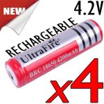 4 piles accu rechargeable brc 18650 li - ion 4. 2v 4200mah batte