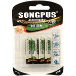 4 piles batteries rechargeables aaa lr03 lr3 2700 mah 12v accu ni - mh