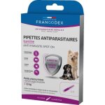 4 pipettes antiparasitaires icaridine pour chiot et petit chien - francodex