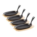 4 plats en fonte avec poign�e amovible - 28 cm