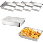 4 plats inox rectangulaires 25�20�6 cm pour poisson l�gumes salades .