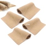 4 rouleaux de tissu de jute 1m x 114m marron naturel - chemin de table en toile de jute - tissu en toile ...