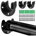 4 supports tringle � rideaux en u acier inoxydable 25 mm noir pour penderie dressing ? cyslmuk