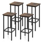4 tabourets de bar costway style industriel avec repose - pieds hauteur de 65 cm marron rustique pour ... 4 tabourets de bar costway style industriel avec repose - pieds hauteur de 65 cm marron rustique pour ...