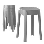 4 tabourets gigognes empilables bm home tab - gris en plastique l�gers pour la maison salle de classe ...