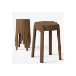 4 tabourets gigognes empilables bm home tab - marron en plastique l�gers pour la maison salle de classe ...