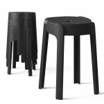 4 tabourets gigognes empilables bm home tab - noir en plastique l�gers pour la maison salle de classe ...