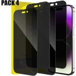 Film de protection anti espion - e. f. connection - pour iphone 14 pro - rsistance 9h - noir - 4 verres ...