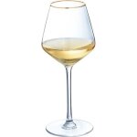 4 verres  vin 38cl ultime bord or - cristal darques - cristallin moderne