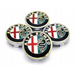 4 x bouchon de jante enjoliveur 60mm alfa romeo dor� logo caches moyeu