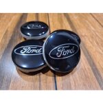 4 x caches moyeu centre roue 54mm ford noir logo enjoliveur