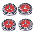 4 x centres de roue rouge 75mm mercedes benz abs cache moyeu emblème logo 4 x centres de roue rouge 75mm mercedes benz abs cache moyeu emblème logo